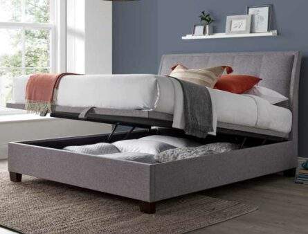 Kaydian Accent Marbella Grey Fabric Ottoman Bed Frame