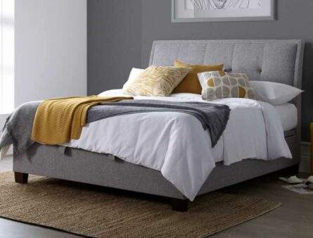 Kaydian Accent Marbella Grey Fabric Ottoman Bed Frame