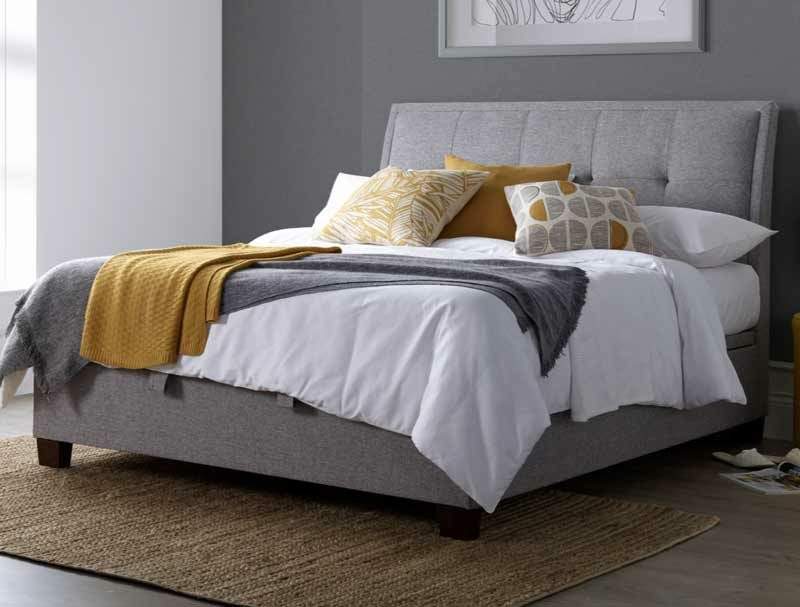 Kaydian Accent Marbella Grey Fabric Ottoman Bed Frame
