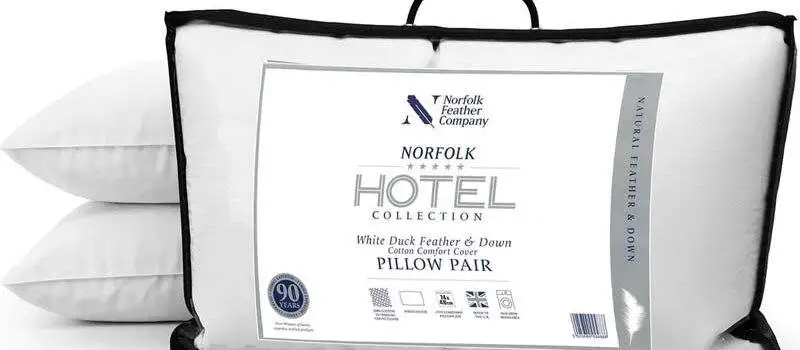 Norfolk Hotel Collection White duck Feather Down pillow Pair