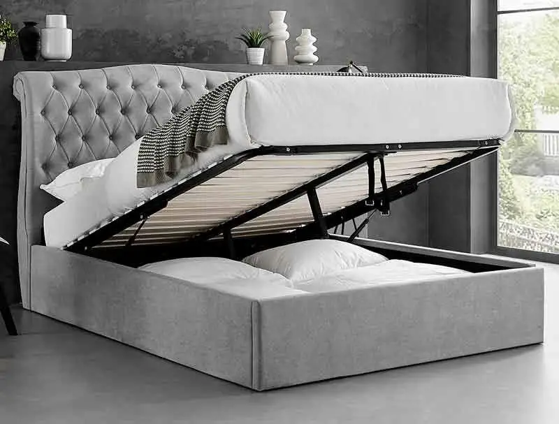 BPB Rosalind Light Grey Ottoman Bed Frame