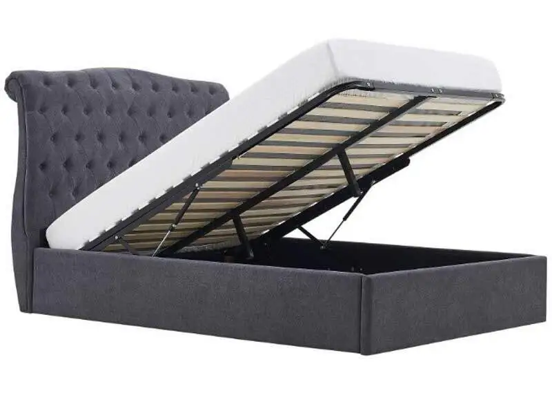 BPB Rosalind Dark Grey Ottoman Bed Frame