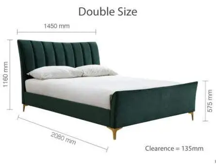 Birlea Clover Green Fabric bed Frame