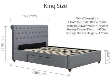 Birlea Marlow Fabric Drawer bed Frame