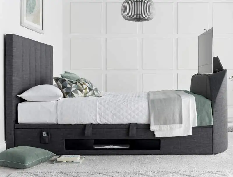 Kaydian Medburn Slate TV Ottoman Bed Frame