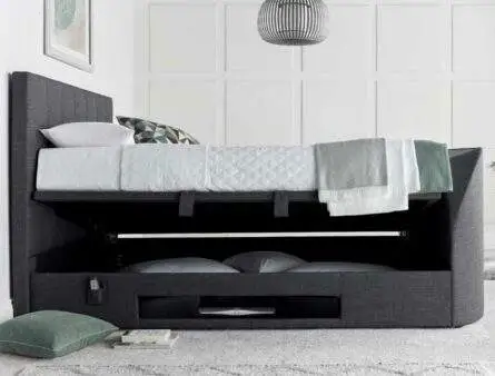 Kaydian Medburn Slate TV Ottoman Bed Frame