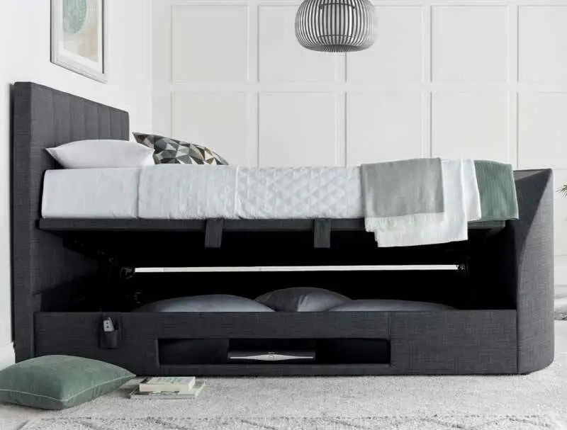 Kaydian Medburn Slate TV Ottoman Bed Frame