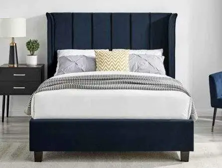 Best Price Beds Polar Navy Winged Bed Frame