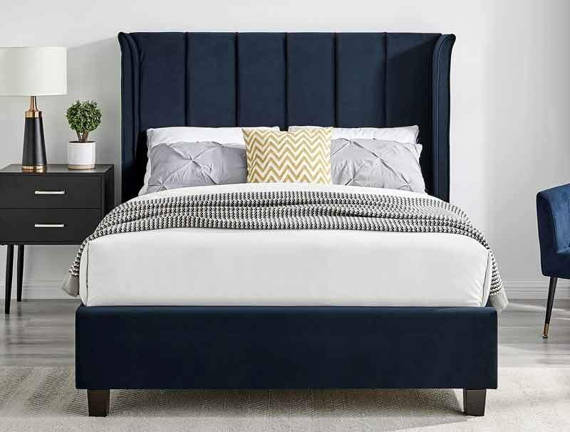 Best Price Beds Polar Navy Winged Bed Frame