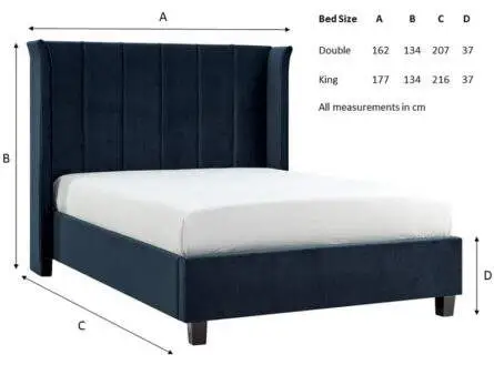 Best Price Beds Polar Navy Winged Bed Frame