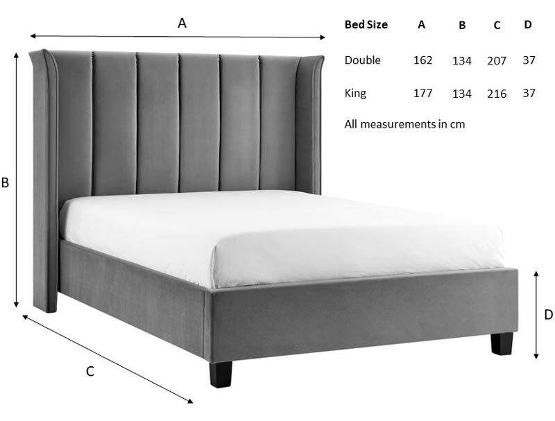 Best Price Beds Polar Silver Winged Bed Frame