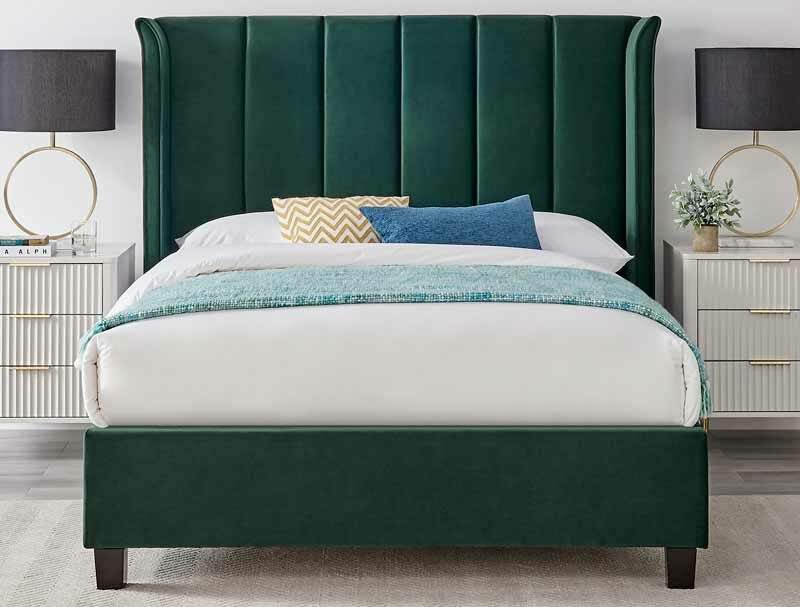 Best Price Beds Polar Emerald Winged Bed Frame