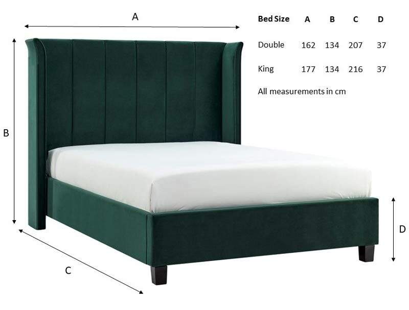 Best Price Beds Polar Emerald Winged Bed Frame