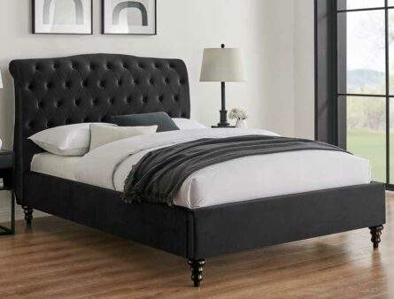 BPB  Rosalind Black Fabric Bed Frame