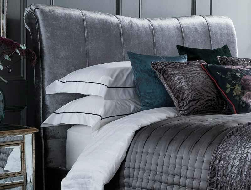 Flintshire Furniture Leona Fabric Sleigh Bed Frame