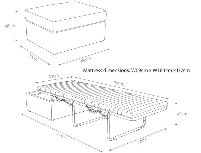 Jay-Be Fabric Footstool Chair Bed