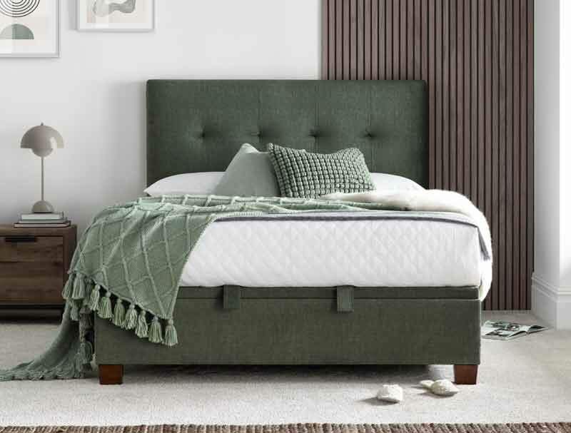Kaydian Walkworth Winter Moss Green Ottoman Bed Frame