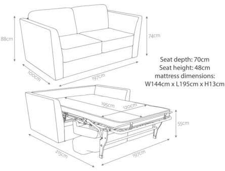 Jay-Be Elegance 3 Seater Sofa Bed