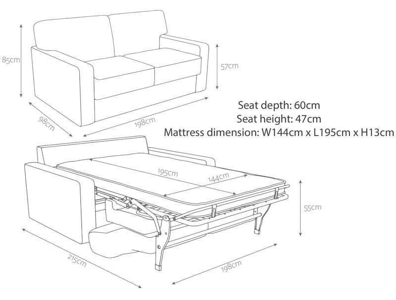 Jay-Be Linea 3 Seater Sofa Bed