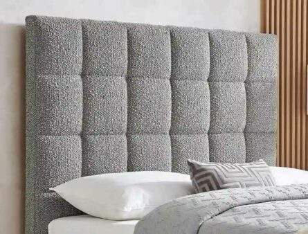BPB Squares  Dove Grey Boucle Bed Frame