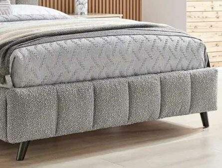 BPB Squares  Dove Grey Boucle Bed Frame