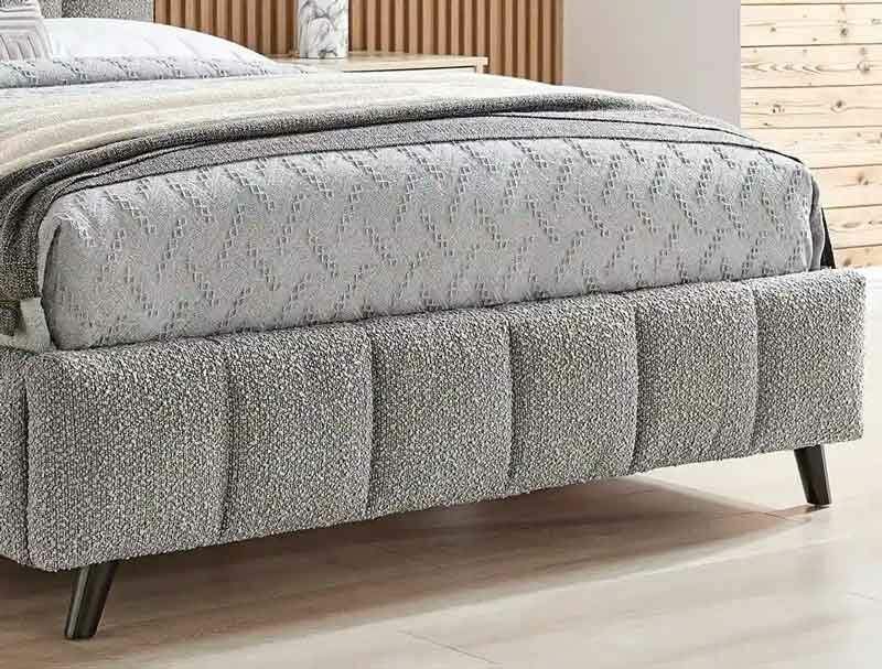 BPB Squares  Dove Grey Boucle Bed Frame