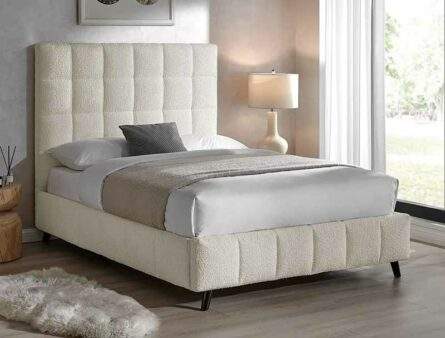 BPB Squares Ivory Boucle Bed Frame