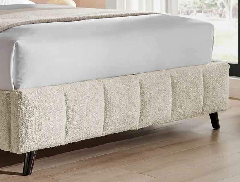 BPB Squares Ivory Boucle Bed Frame