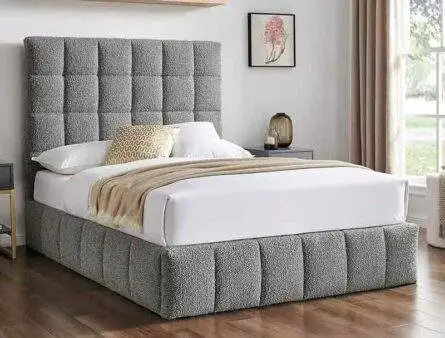BPB Squares Dove Grey Boucle Storage Bed Frame