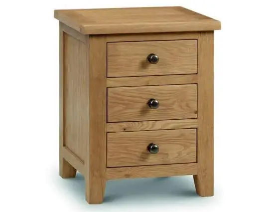Julian Bowen Marlborough Oak 3 Drawer Bedside