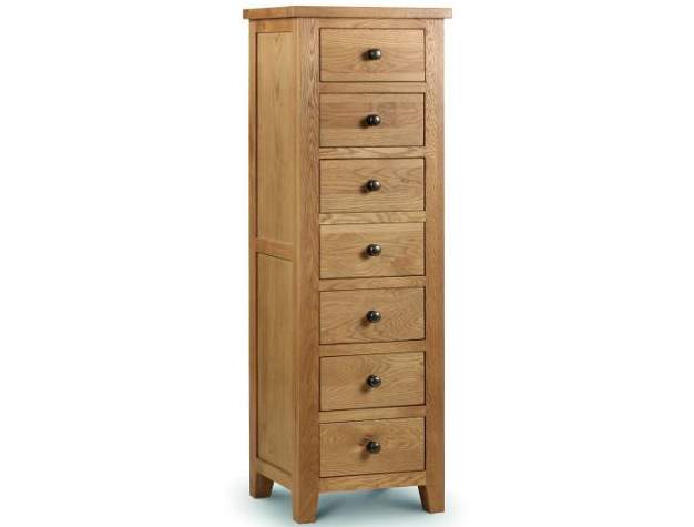 Julian Bowen Marlborough American Oak 7 Drawer Tall chest