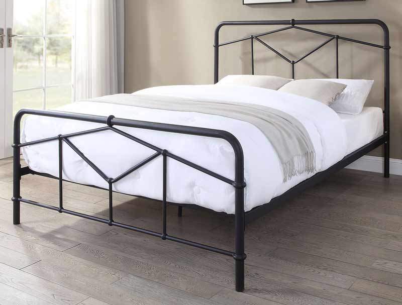 Flintshire Axton Black Metal Bed Frame
