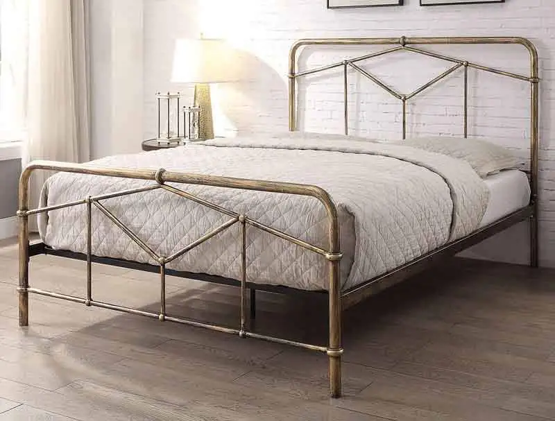 Flintshire Axton Antique Bronze/Gold Metal Bed Frame