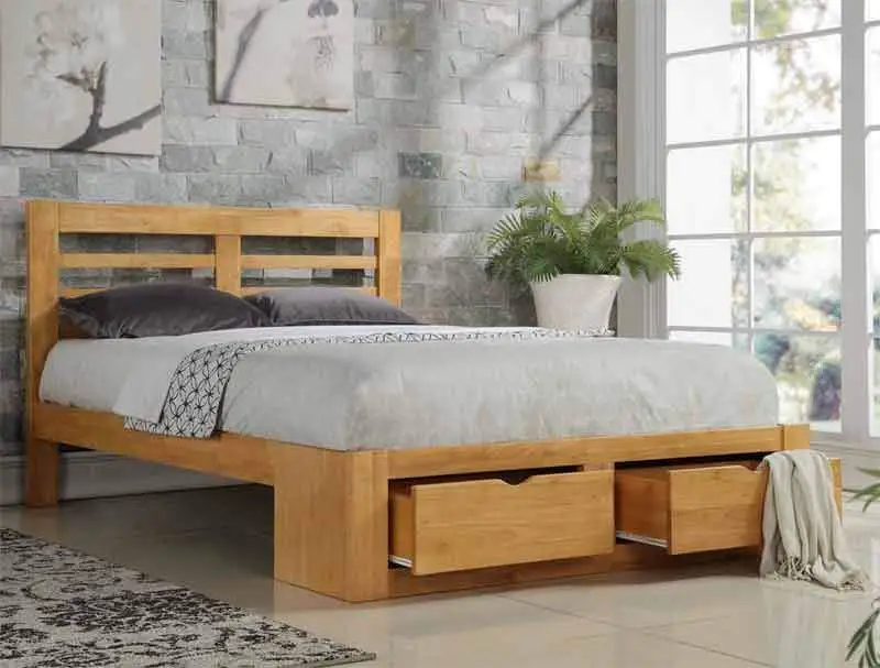 Flintshire Furniture Bretton Oak Colour Drawer Bed frame