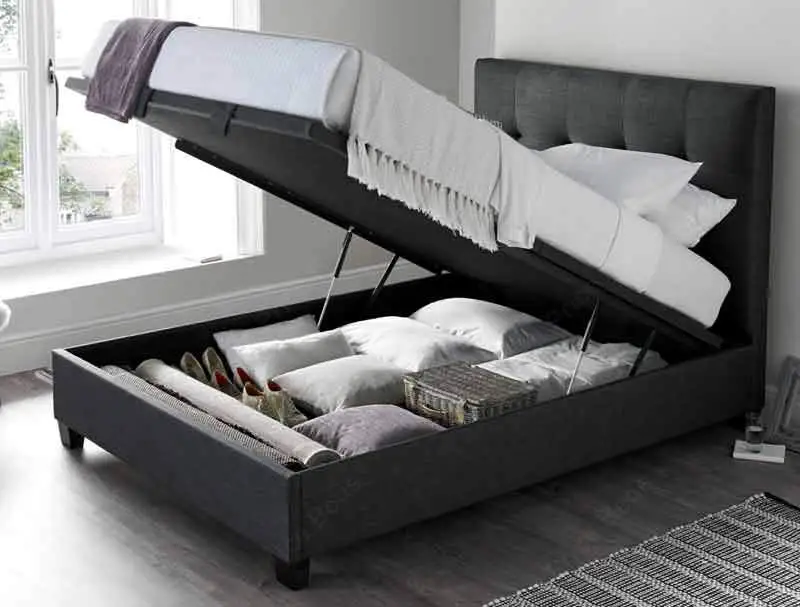 Kaydian Walkworth Slate Fabric  Ottoman Bed Frame