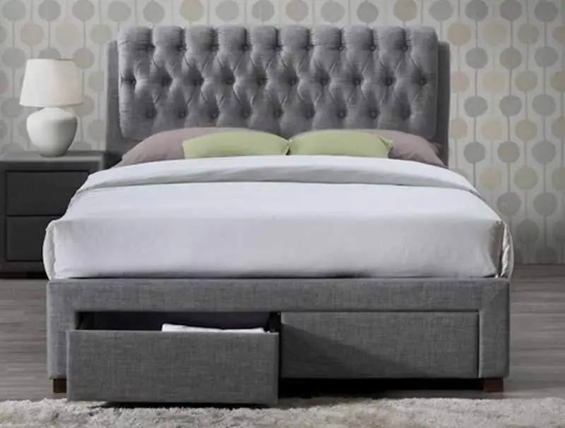 Birlea Valentino Grey 2 Drawer Fabric Bed