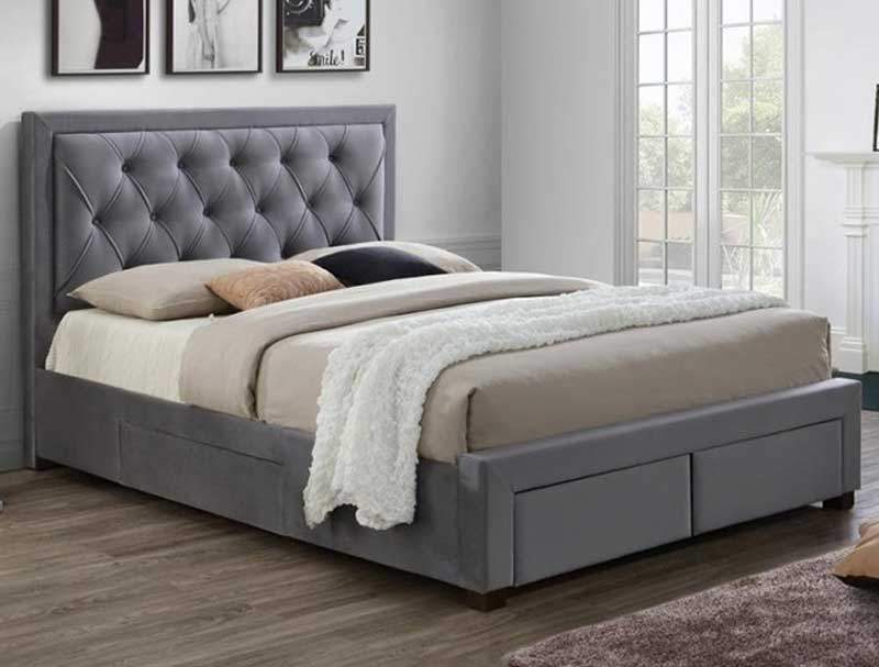 Birlea Woodbury Grey Fabric 4 Drawer Bed Frame