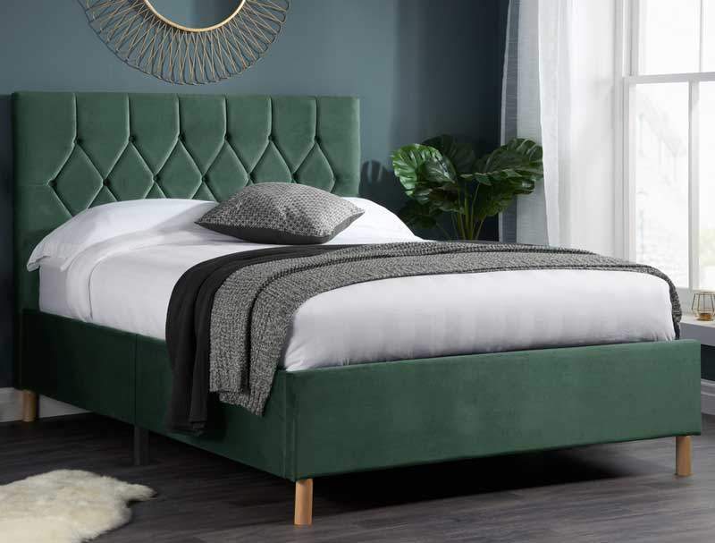 Birlea Loxley Green Fabric Bed Frame