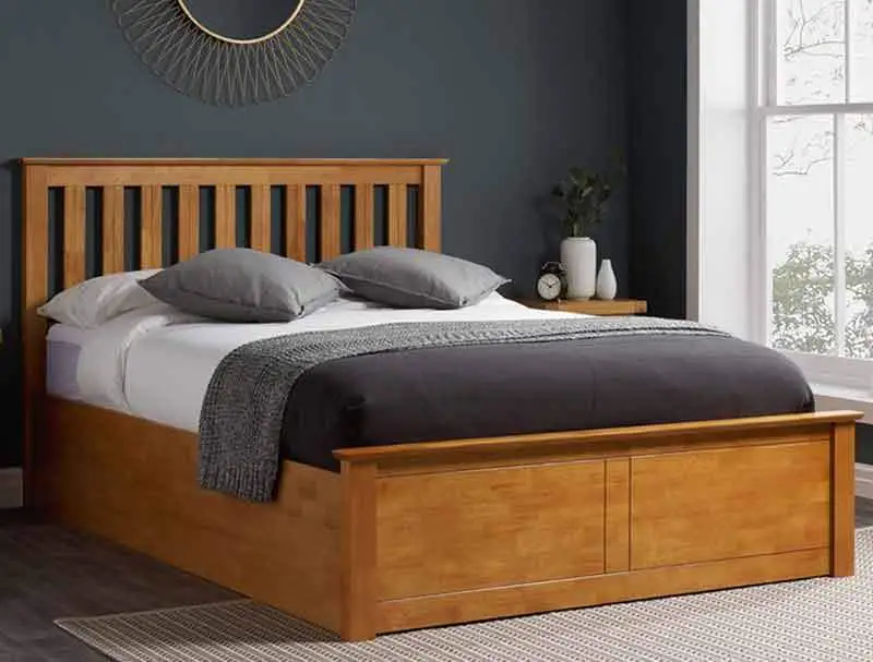 Birlea  Oak Colour Wood Ottoman Bed Frame