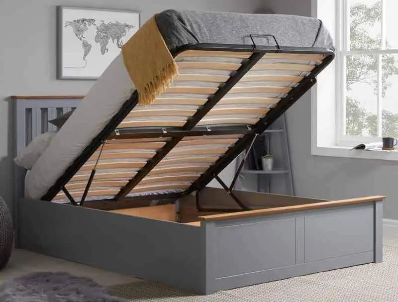 Birlea Stone Grey Painted Ottoman Bed Frame