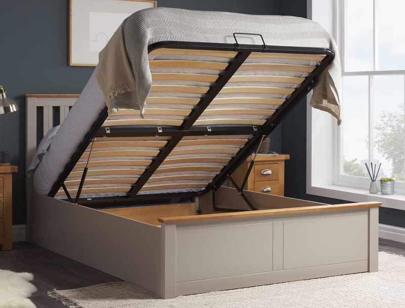 Birlea  Pearl Grey Painted Ottoman Bed Frame