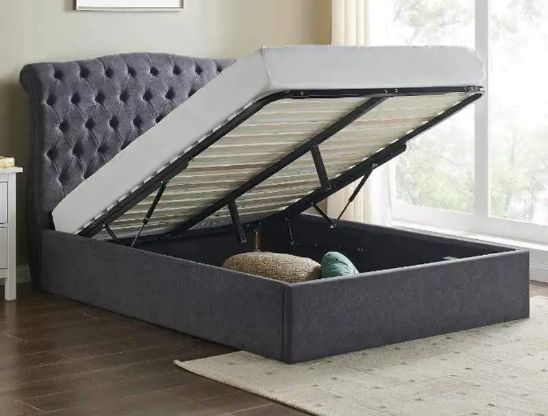 BPB Rosalind Dark Grey Ottoman Bed Frame