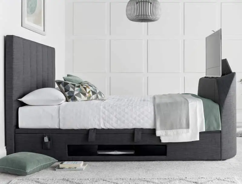 Kaydian Medburn Slate TV Ottoman Bed Frame