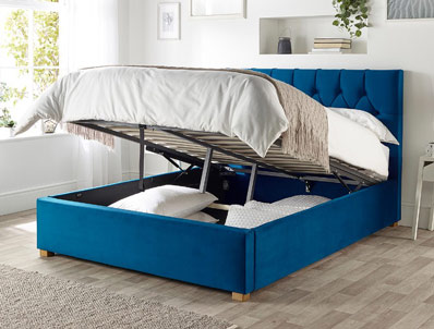 Aspire Boutique Navy Ottoman Bed Frame