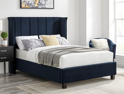 Best Price Beds Polar Navy Winged Bed Frame
