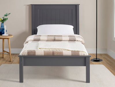 BestPriceBeds Taurine Dark Grey Low Foot End Wooden Bed Frame