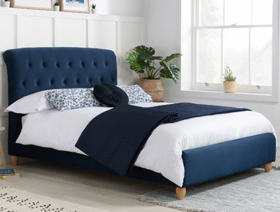 Birlea Brompton Midnight Blue Fabric Bed Frame