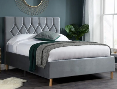 Birlea Loxley Grey Colour Fabric Bed Frame