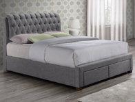 Birlea Valentino Grey 2 Drawer Fabric Bed