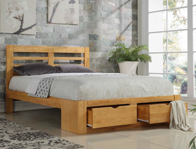 Flintshire Furniture Bretton Oak Colour Drawer Bed frame